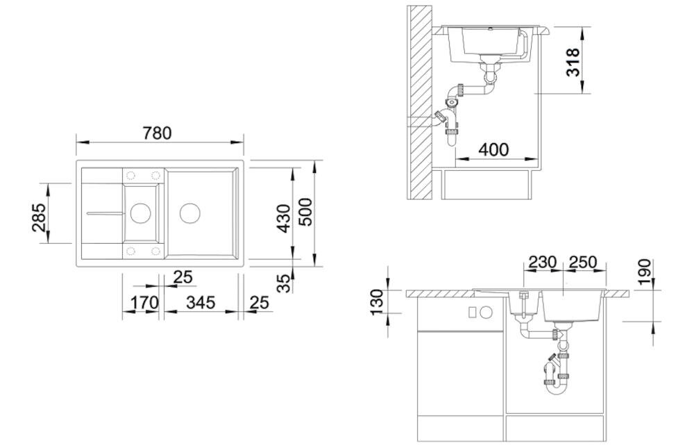 BLANCO zlewozmywak korek sitko wymiary komora