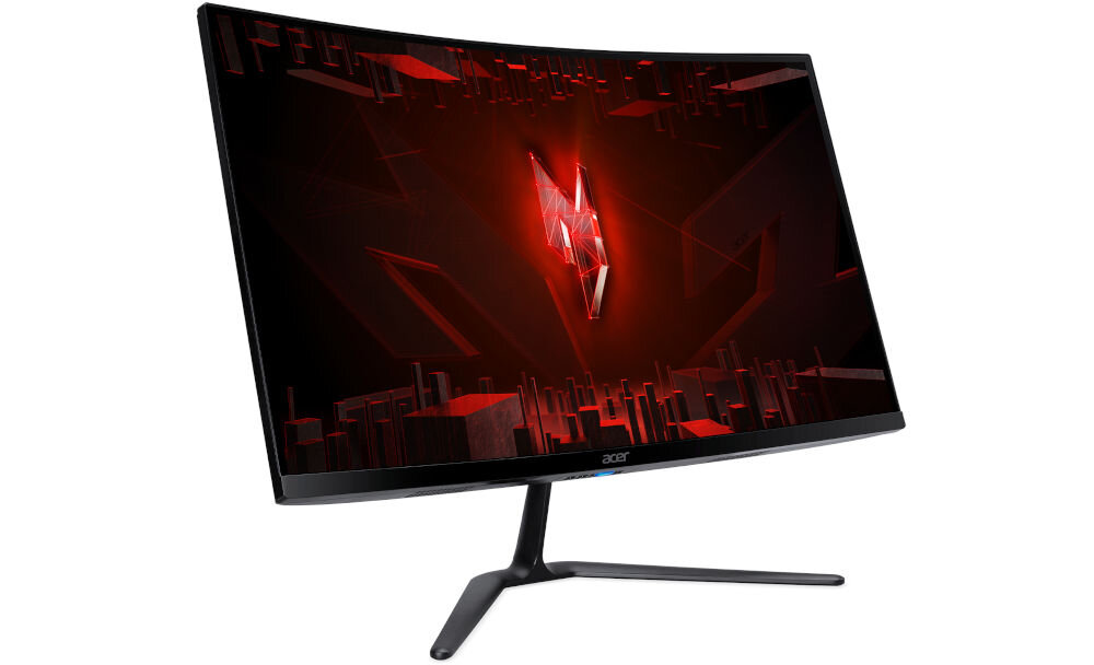 Monitor ACER Nitro ED270W0BMIIPX 27 cali 1920x1080px 240HZ 1 ms [VRB] Curved prezentacja monitora na białym tle od przodu pod kątem elegancki design stabilność podstawa stabilność