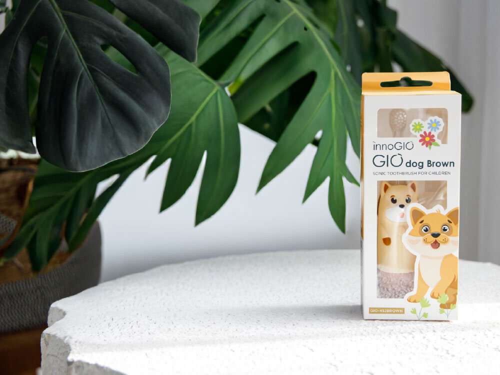 Szczoteczka soniczna brązowy piesek Bezpieczna i przyjazna miękkie włosie i zaokrąglone krawędzie