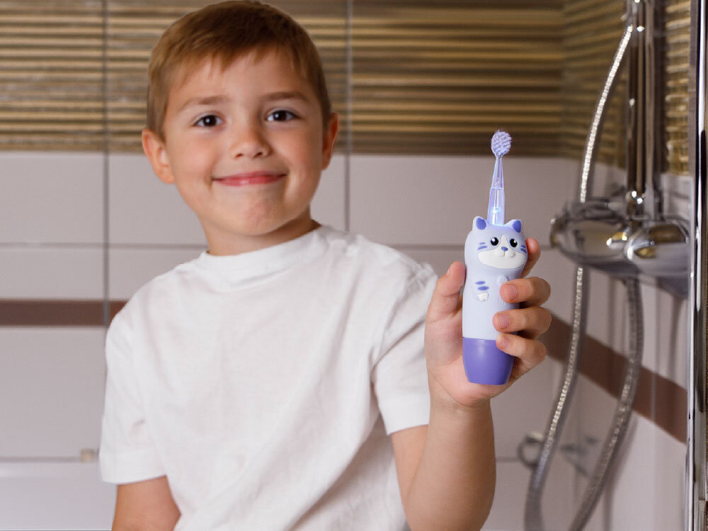 Szczoteczka soniczna fioletowy kotek Dla dzieci