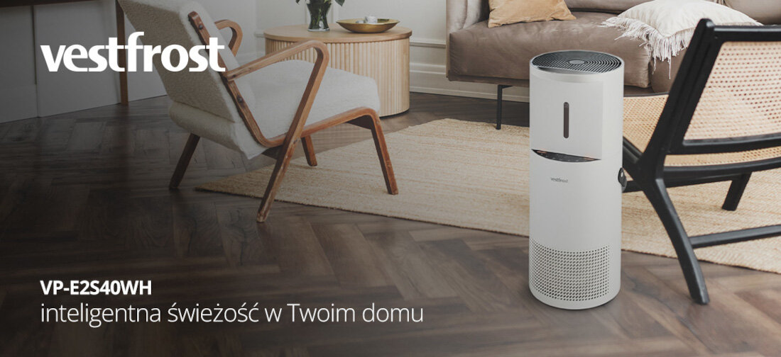 Oczyszczacz powietrza VESTFROST VP-E2S40WH wygląd prezentacja wizualizacja design Świeżość w Twoim domu