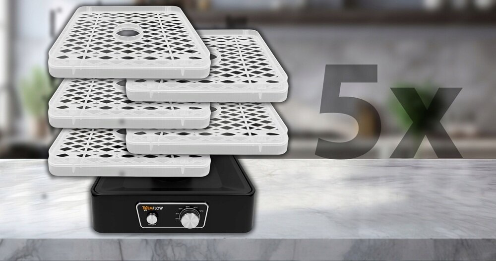 Suszarka do grzybów EXTRALINK Home Czarny 5 sit, wieksze porcje, oszczędność czasu i energii, modułowa konstrukcja