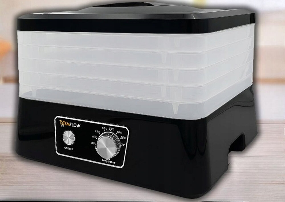 Suszarka do grzybów EXTRALINK Home Czarny transparentne sita i pokrywa, bez utraty temperatury, przyspieszenie procesu