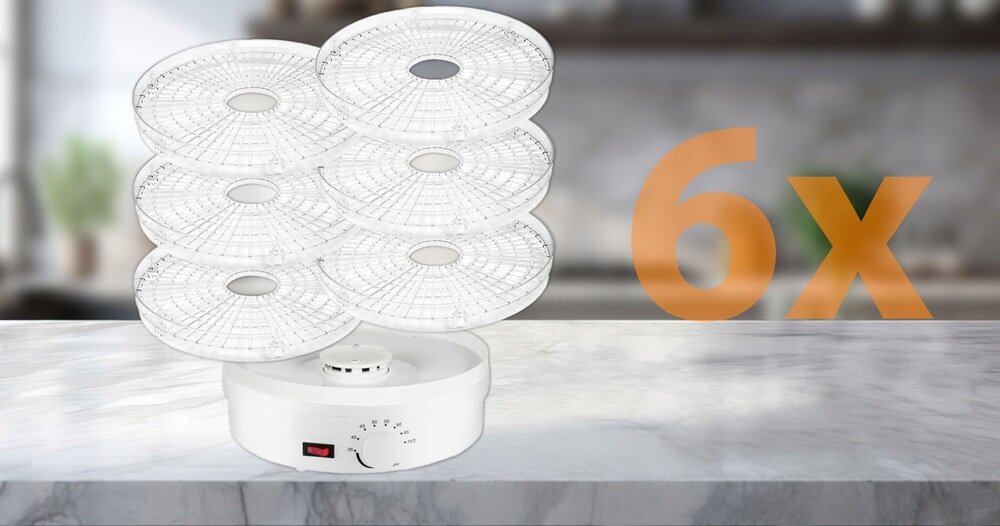 Suszarka do grzybów EXTRALINK Home + 6 Sit Biały 5 sit, wieksza ilość produktów, oszczędność czasu i energii