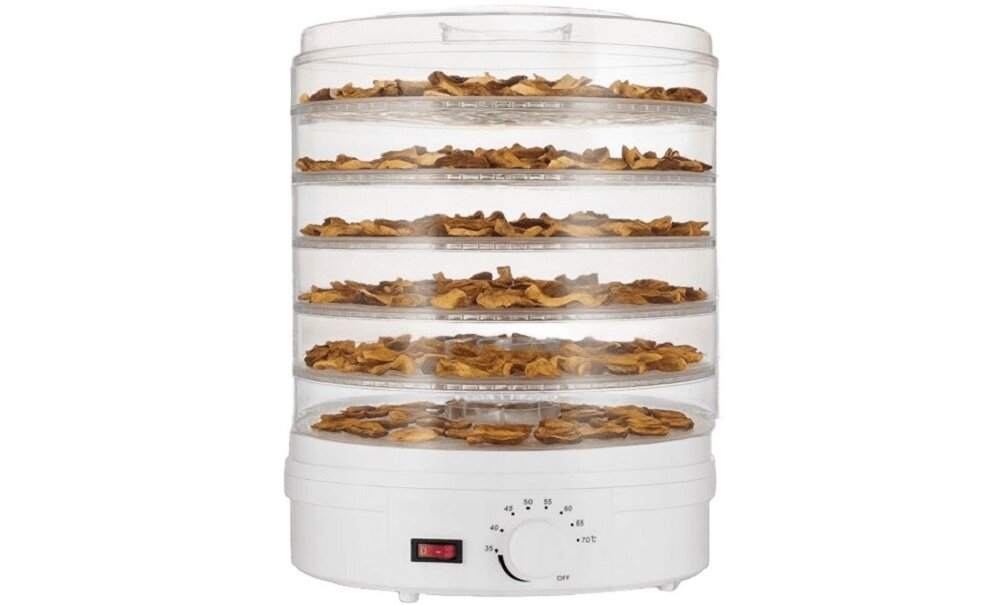 Suszarka do grzybów EXTRALINK Home + 6 Sit Biały transparentne tacki, solidna konstrukcja, kompaktowe wymiary