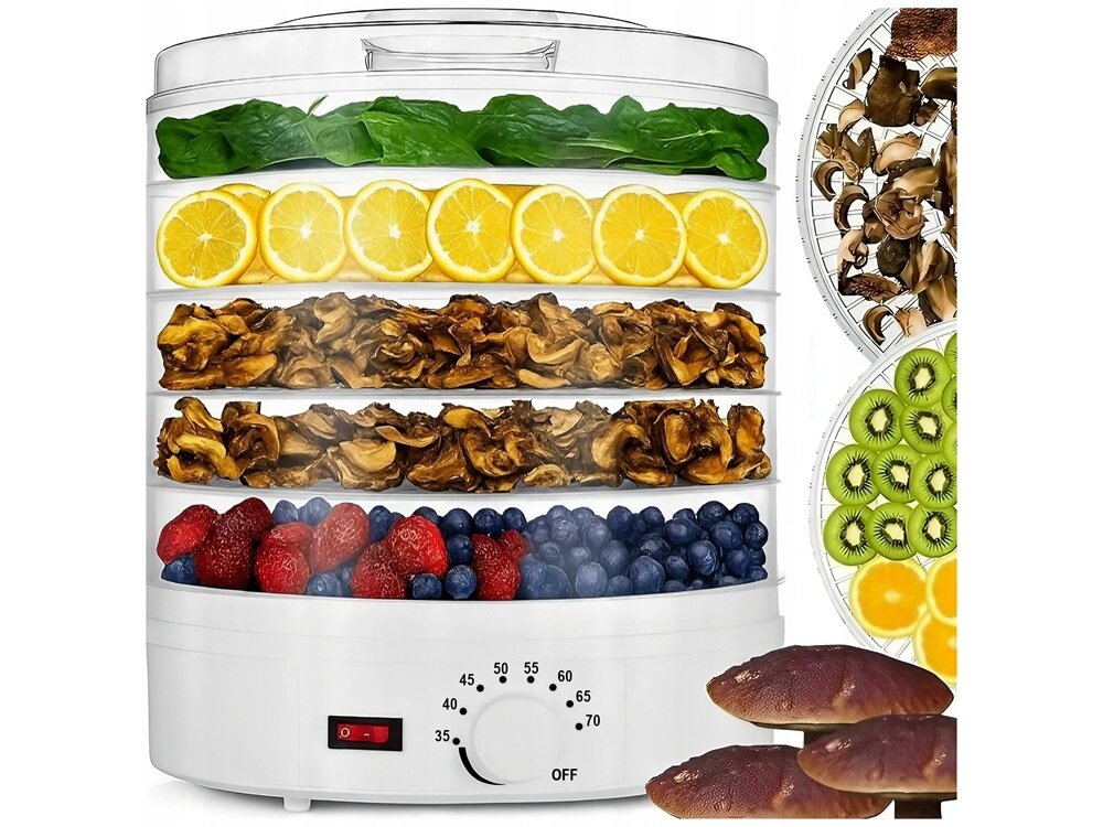 Suszarka do grzybów EXTRALINK Home + 5 Sit Biały sprawne działanie, termoobieg, dokładne suszenie