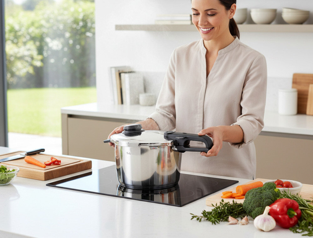 Szybkowar FISSLER Vitavit Premium 622-812-08-070/0 zdjęcie lifestyle Gotowanie pod ciśnieniem