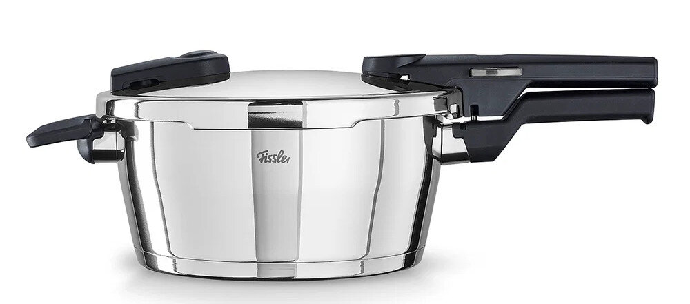 Szybkowar FISSLER Vitaquick 600-810-08-000/0 zdjęcie lifestyle Dno do każdej kuchenki Dno Superthermic do wszystkich rodzajów kuchenek w tym indukcyjnych Wykończenie ze stali nierdzewnej 