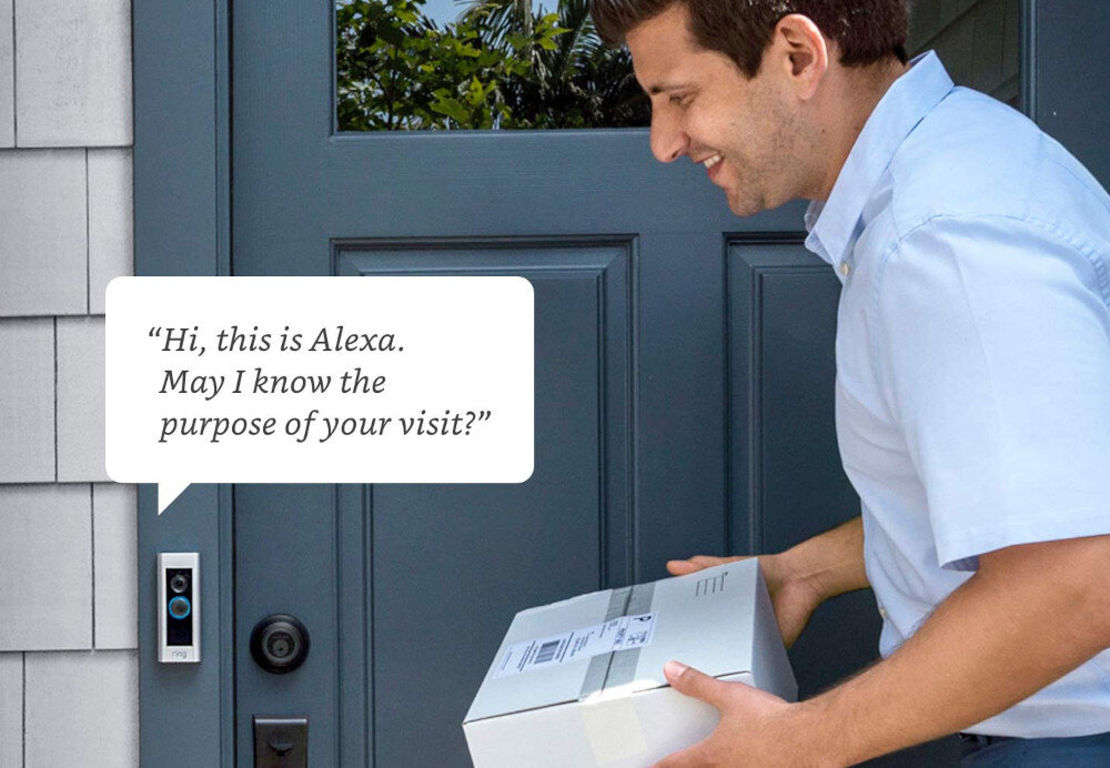 Wideodomofon RING Video Doorbell Pro B08M125RNW-S Srebrny zastosowanie komunikacja mikrofon głośnik cechy działanie