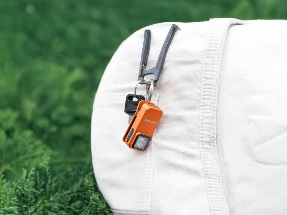 Latarka OLIGHT Oclip OL005483 Pomarańczowy, tryby, jasność, stroboskop, SOS, Oclip jako pomarańczowy brelok przy kluczach