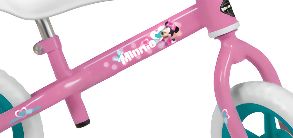 Rowerek biegowy HUFFY Minnie 27971W Różowyz wysokiej jakości trwałych materiałów rama lekka 7-calowa metalowa różowy lakier postać Minnie waga 3,5 kg dla dzieci o wzroście od 88 do 105 cm
