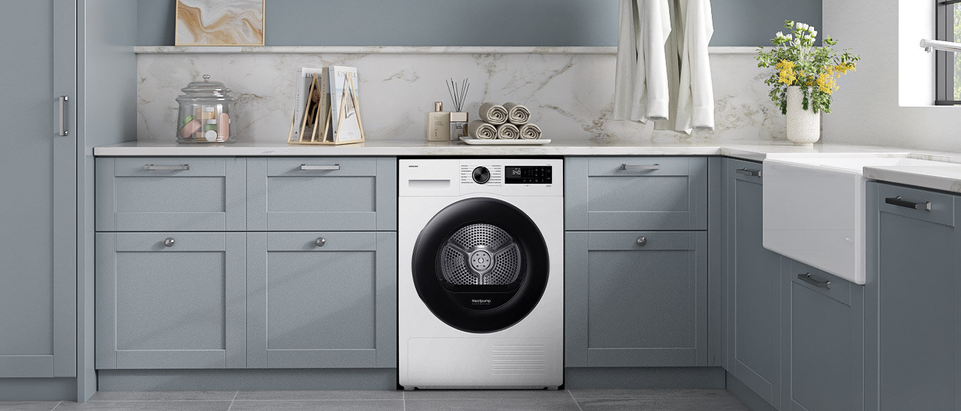 dobierz w suszarce Samsung dv90dg52a0aeeo odpowiedni program do załadunku