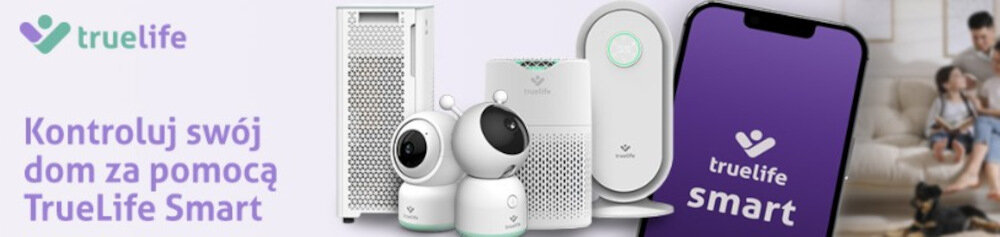 Niania elektroniczna TRUELIFE NannyCam R6 Dual Smart Spokój i kontrola każdego dnia wygląd prezentacja wizualizacja design tło