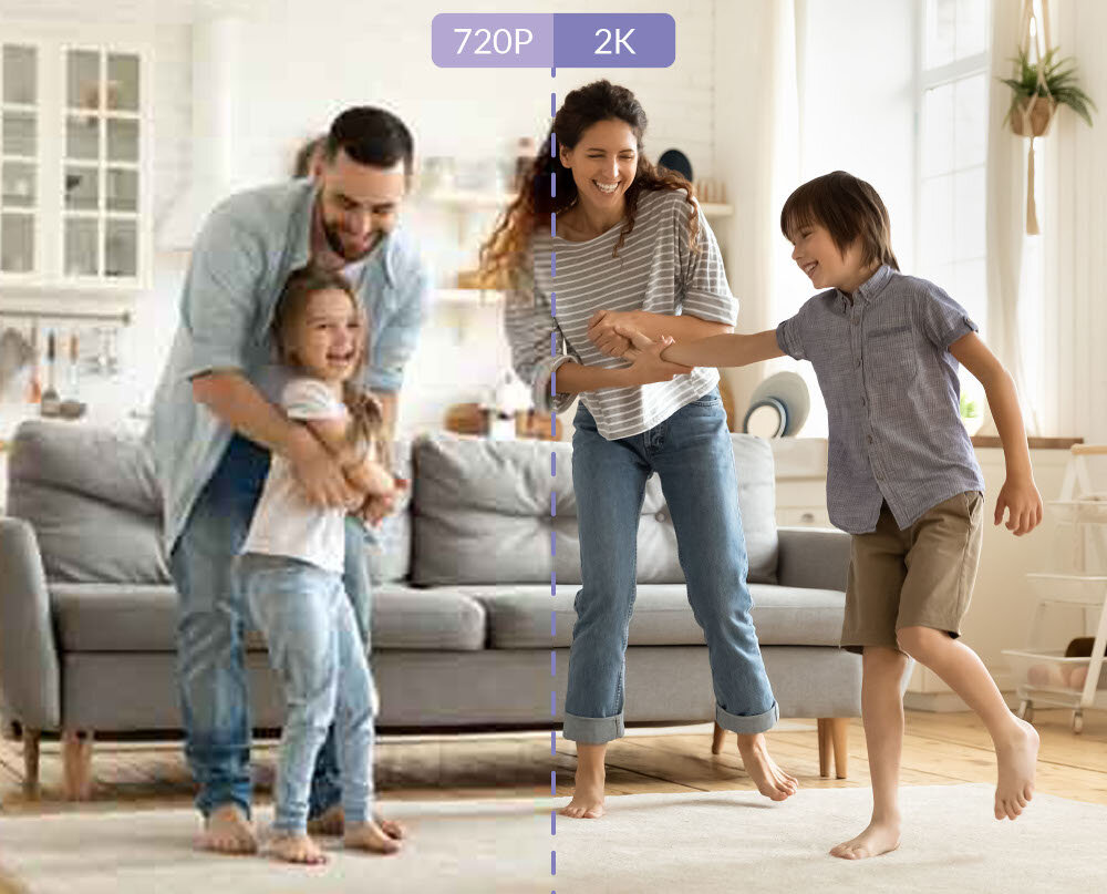 Niania elektroniczna TRUELIFE NannyCam R6 Dual Smart Wyraźny podgląd szczegółów Rozdzielczość 2K 2304 × 1296 px wymiary 155 × 78 × 16 mm krystalicznie czysty obraz Duży wyświetlacz obserwacja