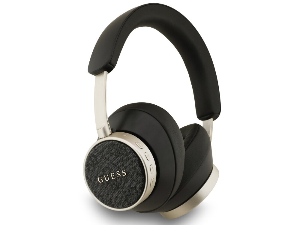 Słuchawki nauszne GUESS 4G Classic Logo, słuchawki na białym tle akcent elegancja funkcjonalny sprzęt audio gustowny element stylizacji