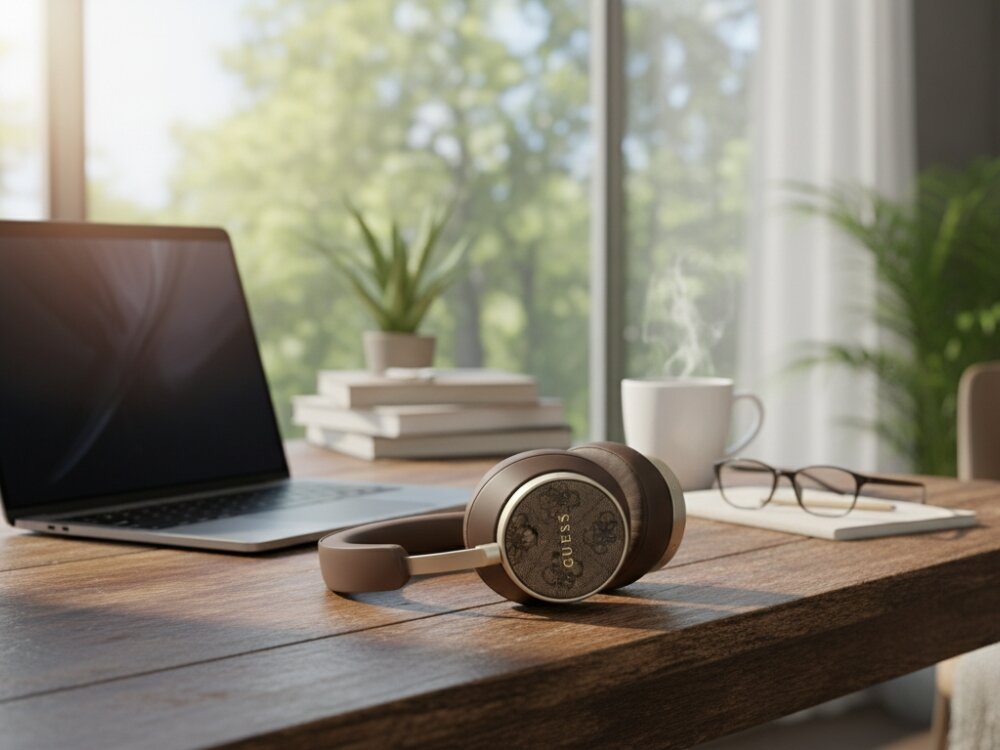 Słuchawki nauszne GUESS 4G Classic Logo, słuchawki na biurku