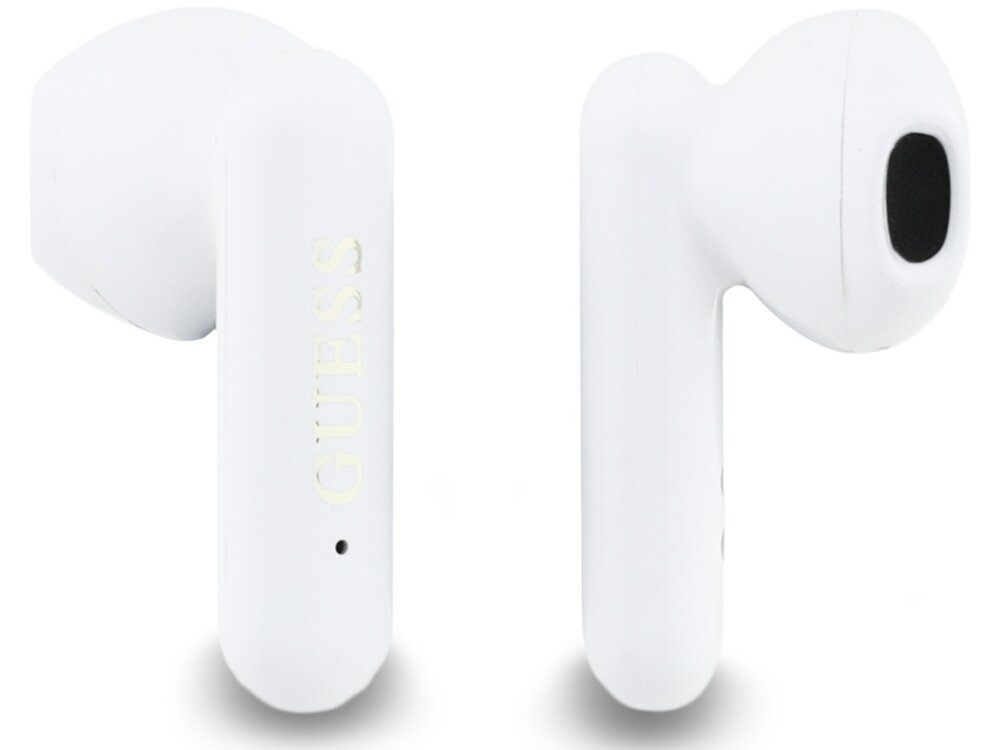 Słuchawki douszne GUESS 4G Metal Logo
			słuchawki na białym tle technologia bluetooth 5.3 klasa ipx5 ochrona przed zachlapaniami