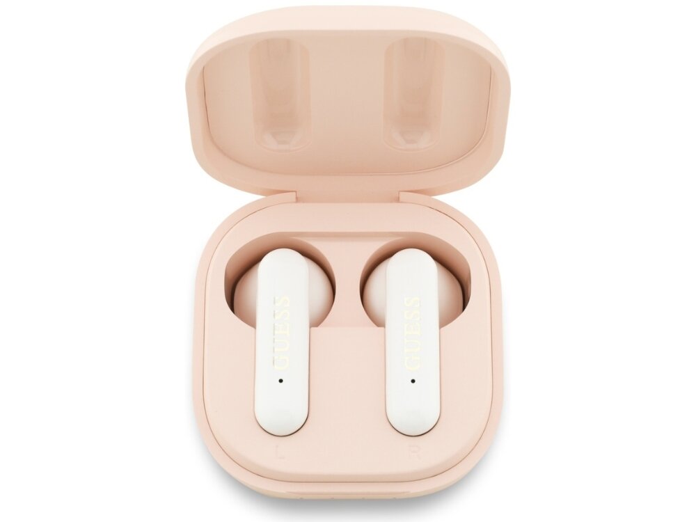 Słuchawki douszne GUESS 4G Metal Logo
			etui ładujące ze słuchawkami w środku panele dotykowe sterowanie muzyką styl jakość