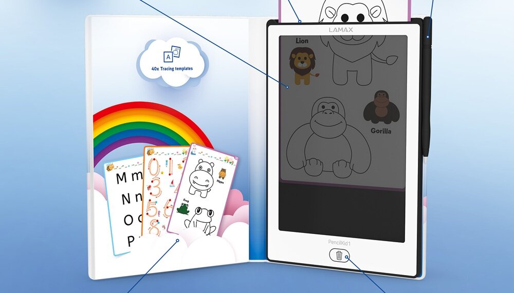 Tablica edukacyjna LAMAX PencilKid1 blokada ekranu, bez przypadkowego wymazania