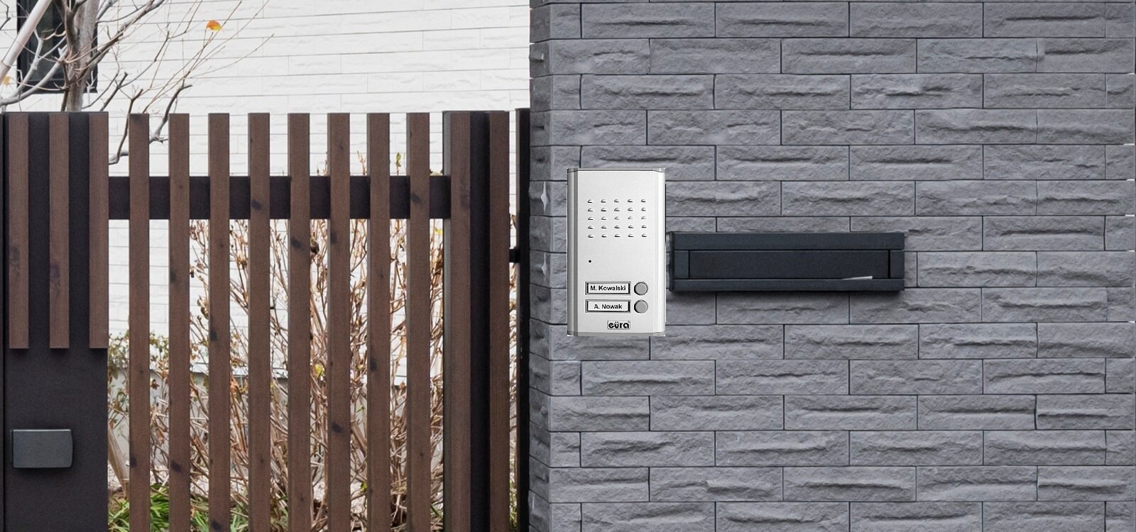 Zestaw domofonowy EURA ADP-47A3 dwulokatorska kaseta zewntrzna do montazu podtynkowego ze stopu aluminium