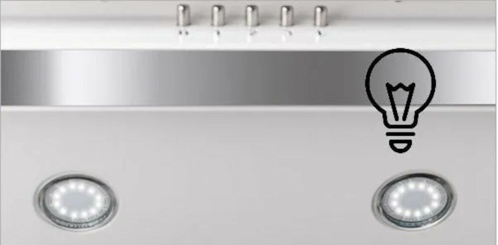 Okap VDB Deco 60 Biało-czarny LED oświetlenie