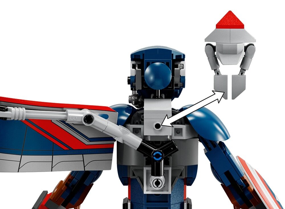 LEGO 76296 Marvel Figurka nowego Kapitana Ameryki dron Redwing  elementy wielkość