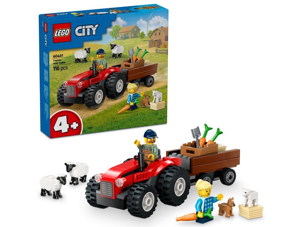LEGO 60461 City Czerwony traktor z przyczepą i owcą  zestaw pudełko