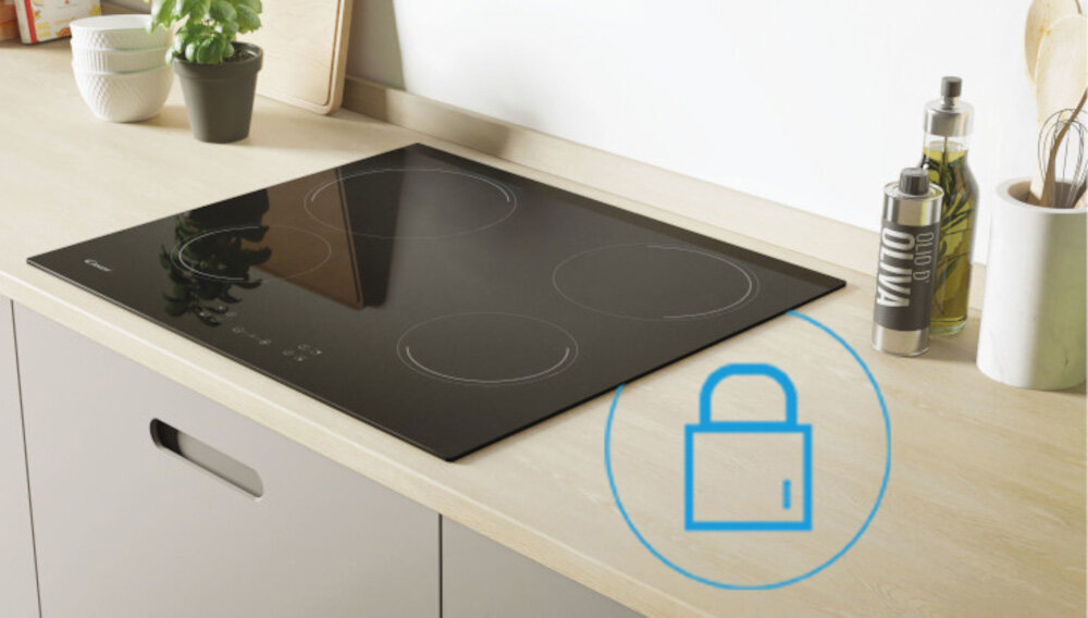 Plyta ceramiczna CANDY CH64CCB 4U2 Funkcja blokady panelu dotykowego