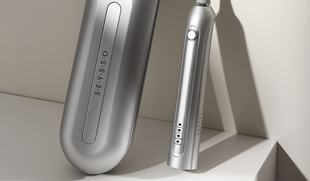 Szczoteczka soniczna SEYSSO Professional Silver timer funkcja interwalow