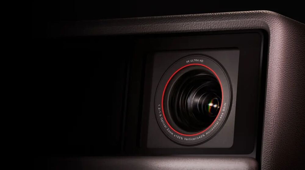 Projektor XGIMI Horizon 20 Max dynamic lens shift regulacja obrazu pion poziom zoom optyczny 1.2 1.5, kadr na soczewkę projektora