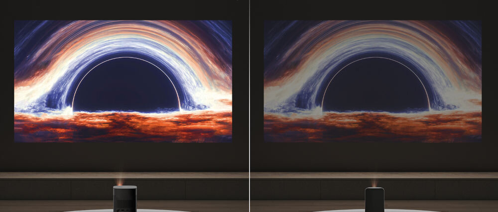 Projektor XGIMI Mogo 2 Pro ochrona wzroku automatyczne przyciemnianie autofokus wyraźny obraz, projektor wyświetlający obraz w ciemnym pomieszczeniu