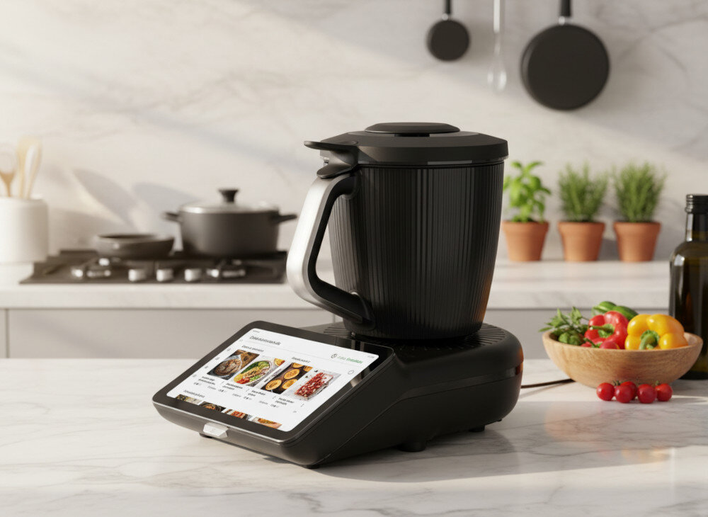 Termorobot wielofunkcyjny VORWERK Thermomix TM7 z wagą i funkcją gotowania Cookidoo®  dostęp do ponad 100 000 przepisów w języku polskim Duży, 10-calowy ekran dotykowy i sterowanie aplikacją 