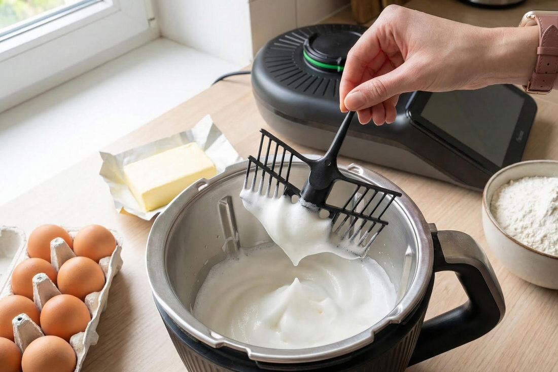 Termorobot wielofunkcyjny VORWERK Thermomix TM7 z wagą i funkcją gotowania Jedno urządzenie, wiele funkcji wbudowana waga 10 poziomów obrotów moc do 2000 W pojemność misy gotowanie blendowanie gotowanie na parze wyrabianie ciasta 