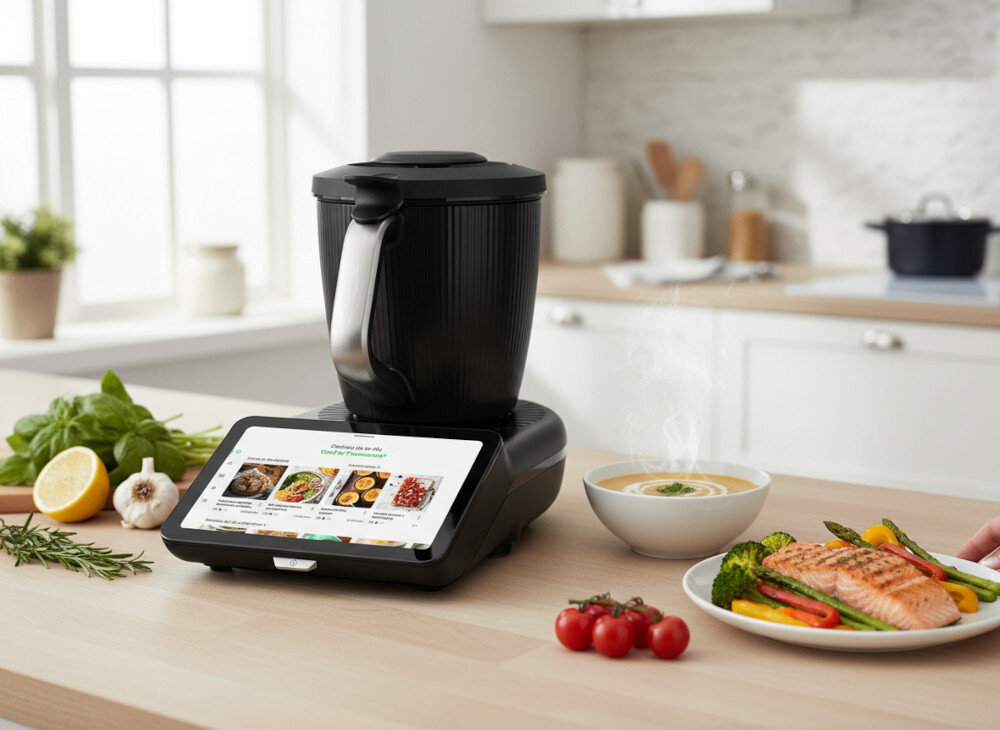 Termorobot wielofunkcyjny VORWERK Thermomix TM7 z wagą i funkcją gotowania Wolność gotowania w kuchni wygląd prezentacja wizualizacja design 