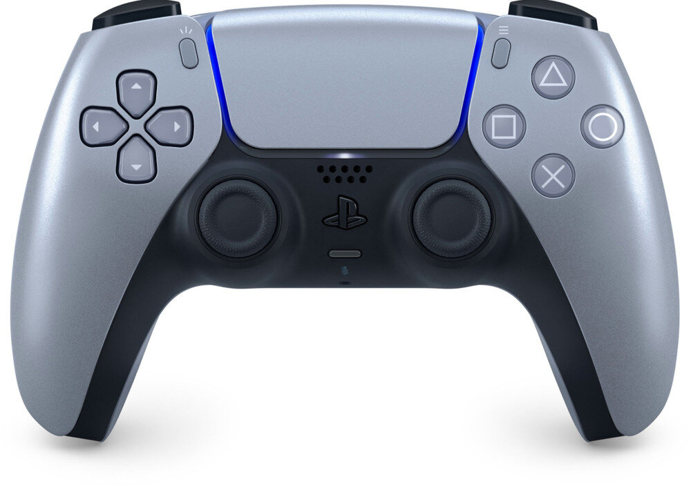 Kontroler SONY DualSense konstrukcji w dwóch odcieniach ulepszonymi drążkami odświeżonym paskiem świetlnym