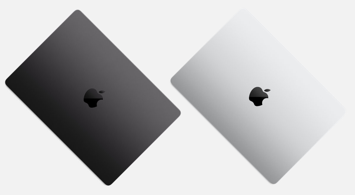 APPLE MacBook Pro MacBook Pro dwóch kolorach czerni srebrnym solidnemu wykończeniu odpornej konstrukcji - Czarny i srebrny laptop Apple widziane z góry na białym tle