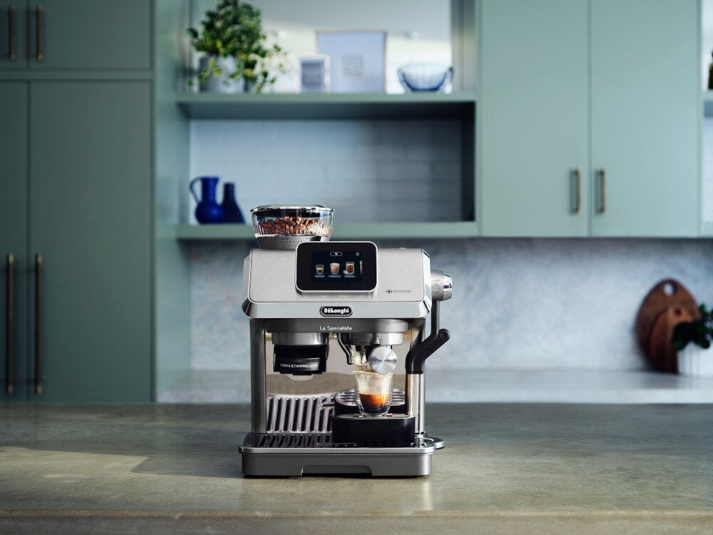 Ekspres DELONGHI La Specialista Touch EC9455.M (Cold Brew) Intuicyjna obsługa 3,5-calowy dotykowy ekran  proces parzenie system Dosing & Tamping kawa Wskaźnik poziomu porcji ułatwienie przygotowywanie