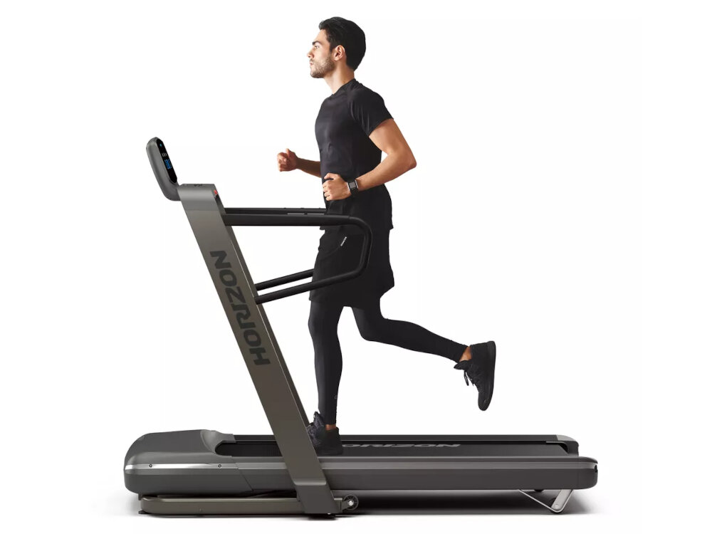 Bieżnia elektryczna HORIZON FITNESS Omega Z Grafitowy 2200W 20km-h technologia VARIABLE RESPONSE CUSHIONING trzy rozne strefy ladowanie przetaczania odbicia