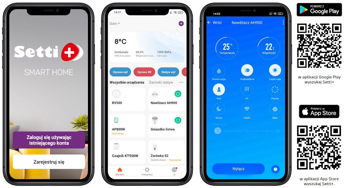 Aplikacja Setti + funkcjonalnosc