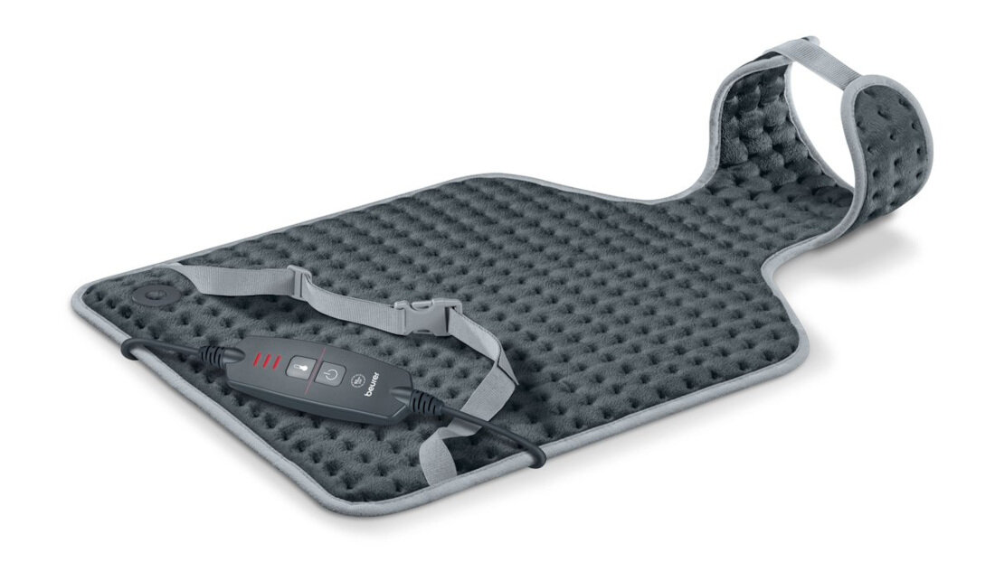 Poduszka elektryczna BEURER HK 64 Relaks, który otula ciepłem przyjemne odprężenie ergonomiczny kształt dopasowanie do pleców i karku redukcja napięcie mięśniowe i poprawić samopoczucie ulga już po kilku minutach Trzy poziomy temperatury  precyzja intensywność relaks elastyczne rozwiązanie