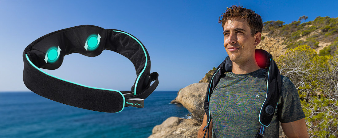 Kołnierz masujący MEDIVON Motion X wygląd prezentacja design wizualizacja Relaks w dowolnym miejscu