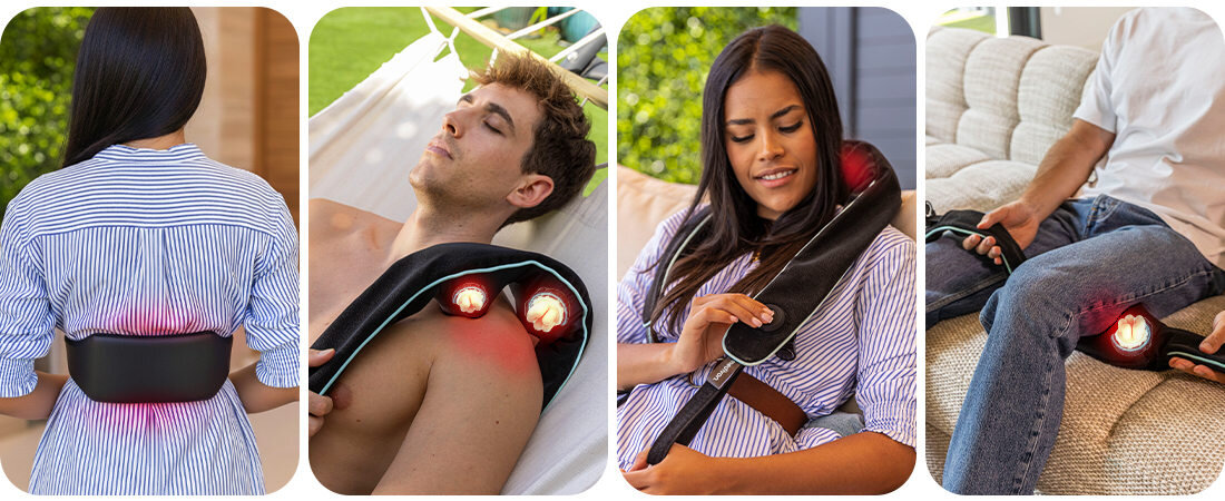 Kołnierz masujący MEDIVON Motion X Wsparcie dla ciała Dwie głowice masujące ruchy klasyczne, relaksacyjne, rolujące oraz shiatsu rozluźnić napięte mięśnie karku, ramion, pleców lub innej części ciała Wbudowany timer automatycznie kończy sesję  czas