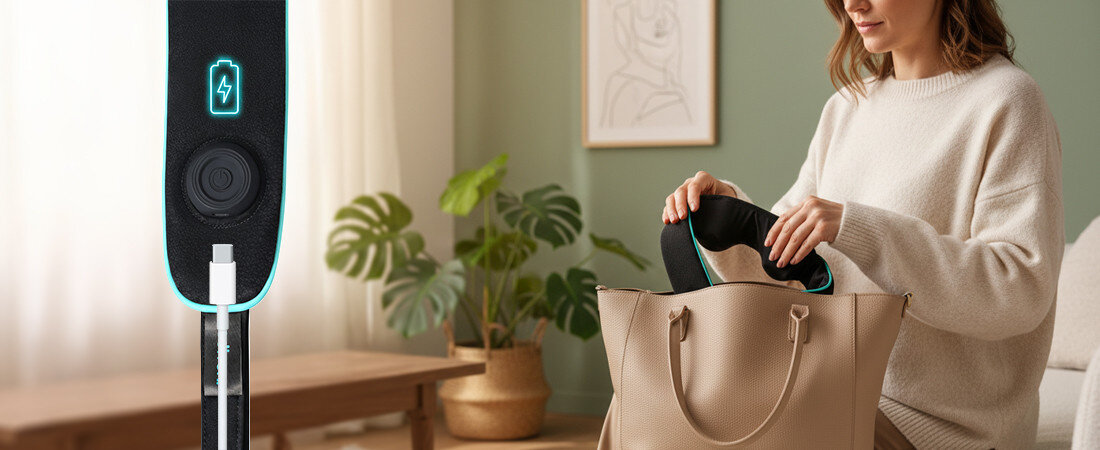 Kołnierz masujący MEDIVON Motion X Proste użytkowanie jednym przyciskiem  Wbudowana bateria litowo-jonowa o pojemności 2000 mAh port USB-C oferuje relaks i ulgę