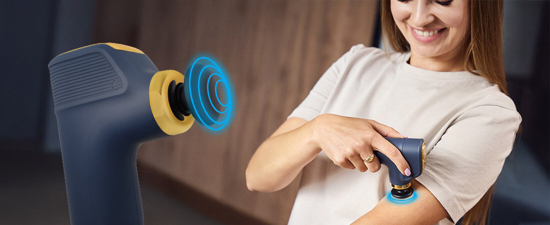 Masażer ręczny Gun MEDIVON Tytan Pro Mini prezentacja design wizualizacja wygląd Relaks po długim dniu