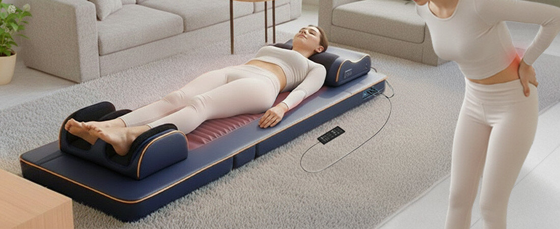 Mata masująca MEDIVON Yoga Pro Ciepło, które koi i regeneruje funkcja podgrzewania Delikatne ciepło rozluźnia spięte mięśnie i pomaga im odzyskać elastyczność