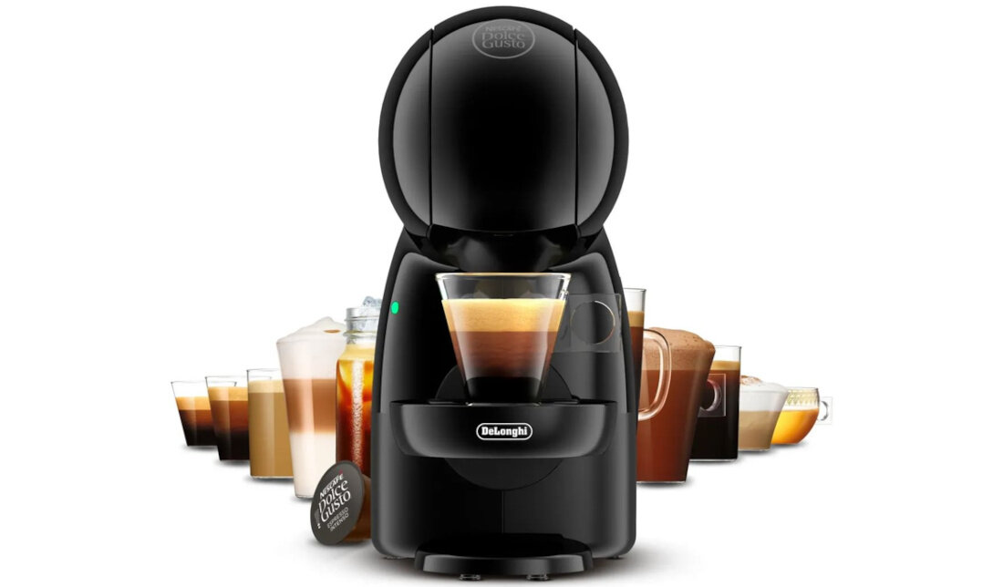 Ekspres DELONGHI Dolce Gusto Piccolo XS Czarny Bogactwo smaków wybór napoje aromatyczne espresso kremowe cappuccino latte macchiato kawa czarna gorące zimne napoje możliwości