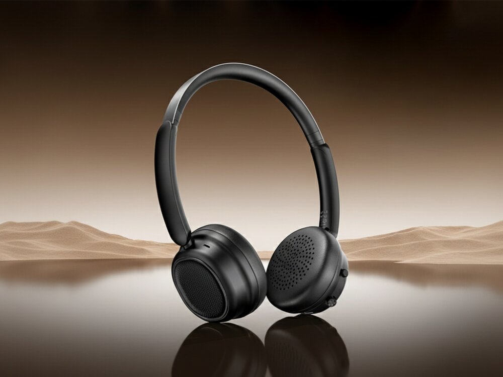 Słuchawki nauszne USAMS SR01 ANC
			Nowoczesne słuchawki nauszne Bluetooth ANC w kolorze czarnym, słuchawki na złotym tle