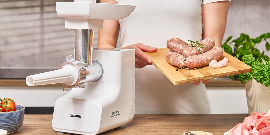 Maszynka do mięsa ZELMER ZMM3512B Specjalna nasadka przygotowywanie domowa kiełbasa eksperymenty