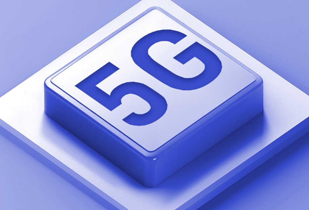 Router ZTE G50 5G Grafika z napisem 5G i ikoną chipu symbolizująca procesor routera. Zdjęcie podkreśla zastosowanie czterordzeniowego procesora ARM z obsługą 5G, który zwiększa wydajność i stabilność urządzenia.