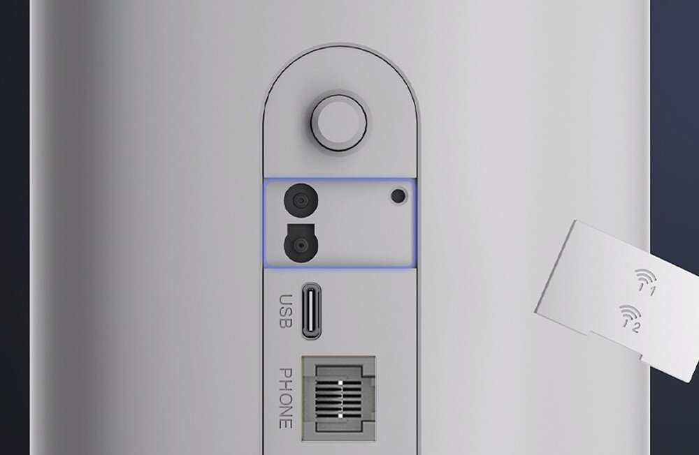 Router ZTE G50 5G ZTE G50 z podłączonymi zewnętrznymi antenami TS-9. Grafika pokazuje dwa porty TS-9 umożliwiające montaż anten zewnętrznych, co poprawia zasięg sygnału w trudnych lokalizacjach.